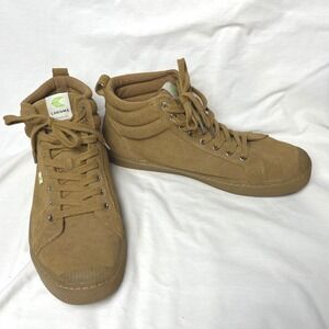 Cariuma Shoes OCA High Top Suede Camel Brown Sneakers Mens 12.5 Sustainable